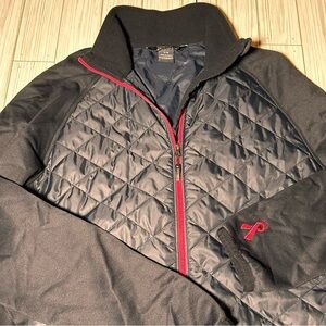 Marmot Women’s Quilted Softshell Fleece Jacket, Black & Pink Zip Size Large